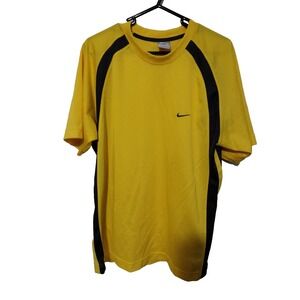 Vintage Nike mesh shirt Men's sz Large yellow / black mesh grey tag y2k
